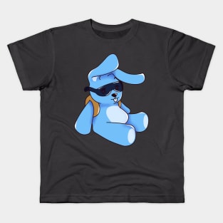 Cute Cartoon Blue Bunny Kids T-Shirt